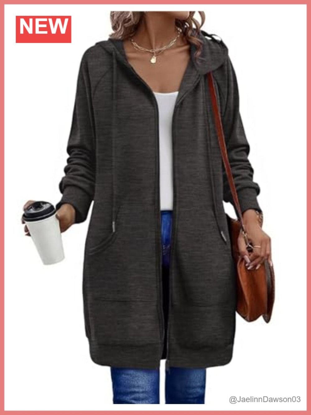 Zeagoo Women's Zip Up Hoodie Long Tunic Oversized Sweatshirt